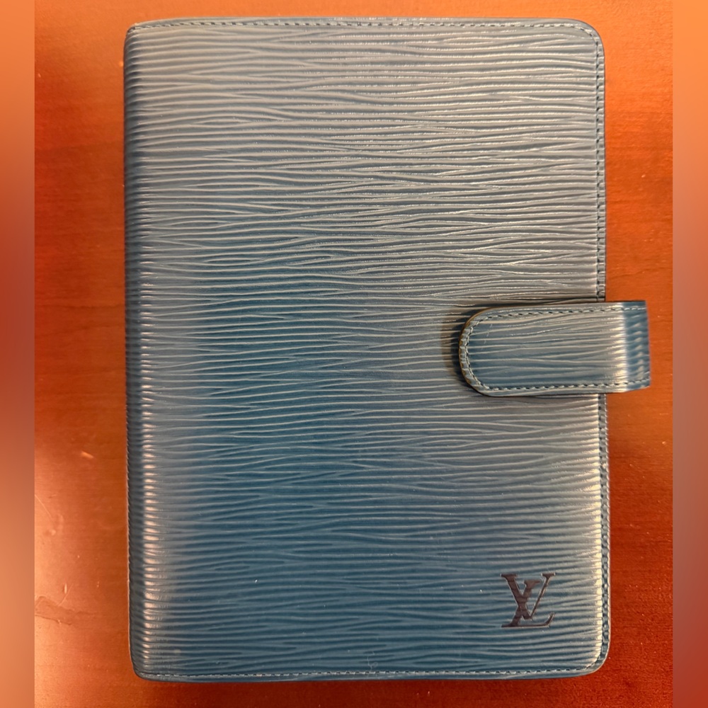 Louis Vuitton Leather Blue Agenda- Medium